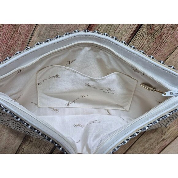 Vintage Whiting and Davis Metal White Mesh Clutch Purse Classic Classy Clean - Picture 5 of 5